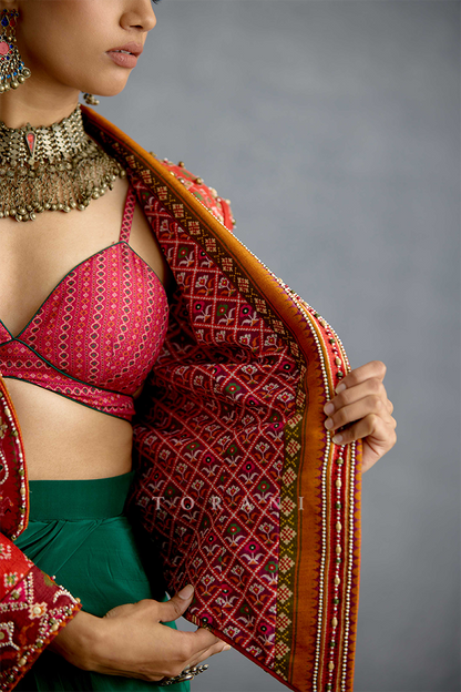 Harit Rasa Patola Jacket Set