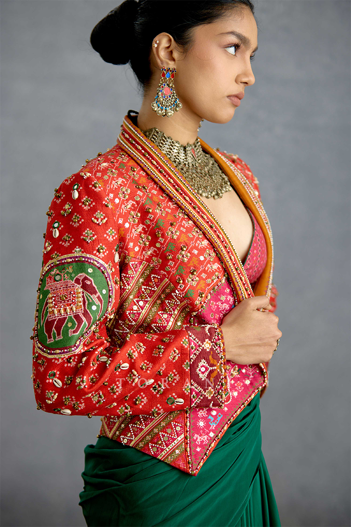 Harit Rasa Patola Jacket Set