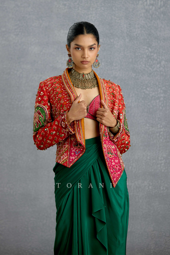 Harit Rasa Patola Jacket Set