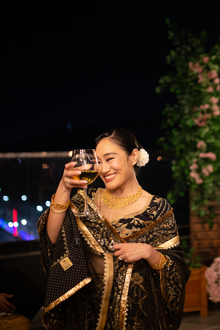 Aien Rawkey With Her Partner in Our Custom Lehenga &amp; Kurta Set