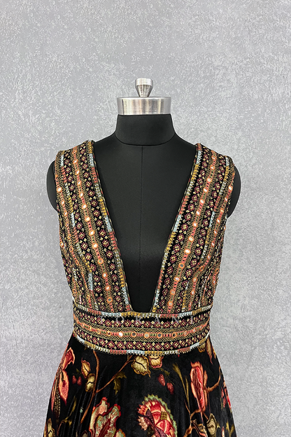 Sale- Siyah Makhmal Firdous Anarkali