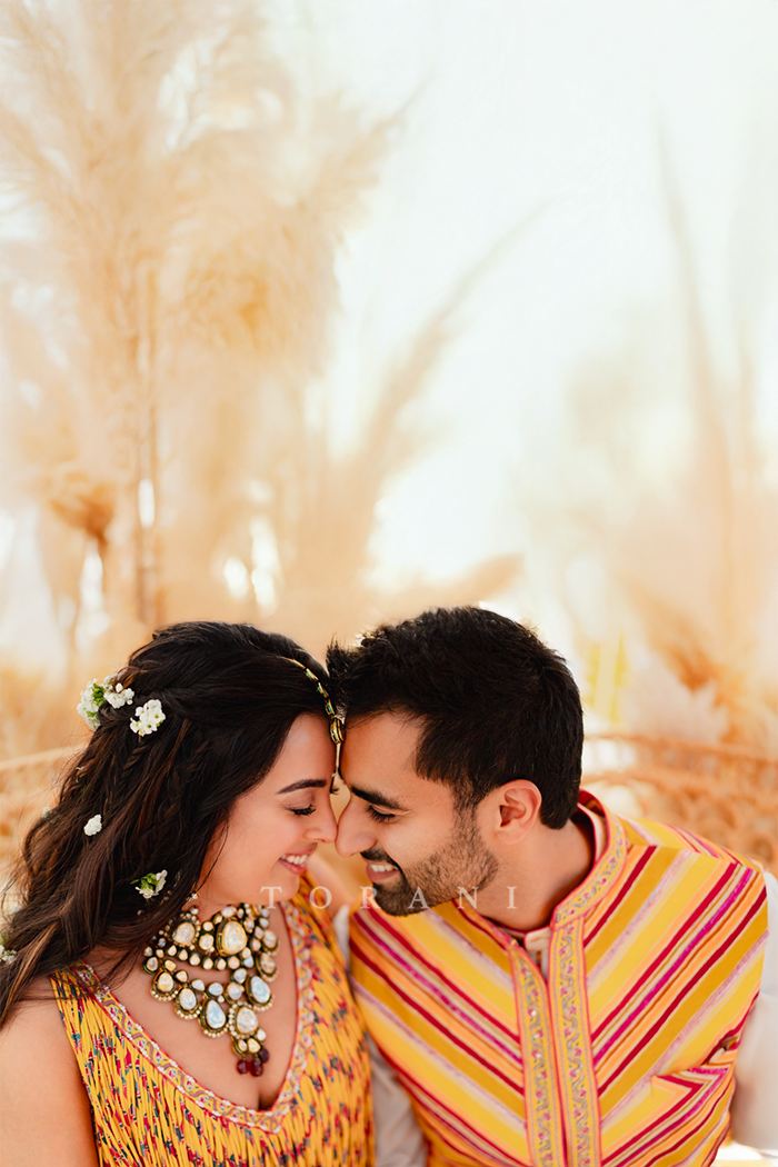 Sarina &amp; Lavine in our Boho Baagh Lehenga Set and Sunehra Chaand Bandi Set