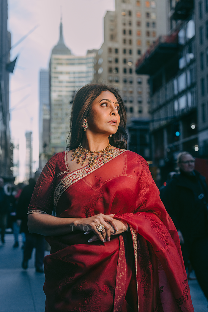 Shefali Shah In Our Custom Sindoori Divyanshi Saree Set