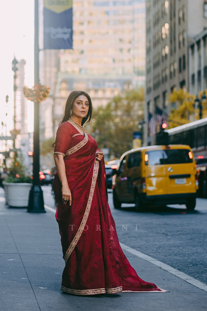 Shefali Shah In Our Custom Sindoori Divyanshi Saree Set