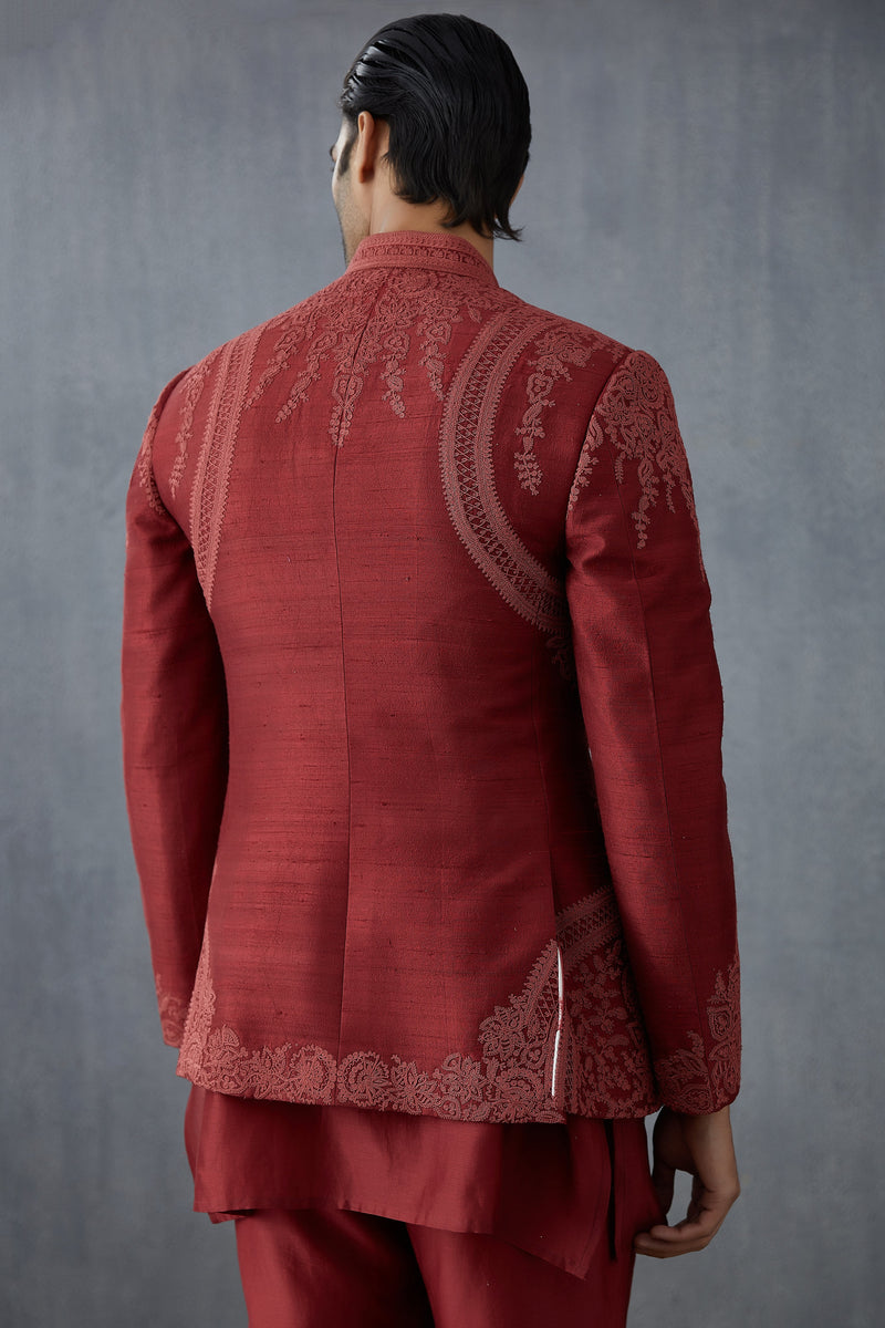 Partywear Embroidered Handwoven Chanderi Bandi jacket