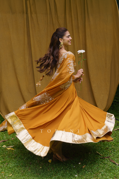 Malavika Mohanan in our Mehre Chandrani Anarkali Set