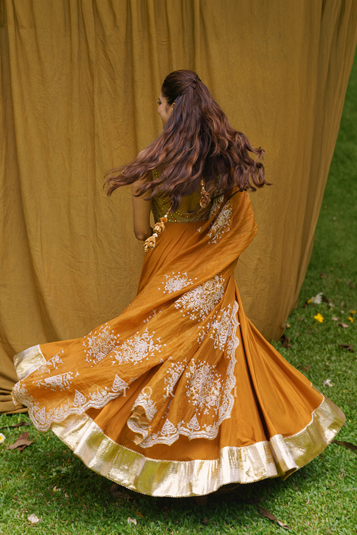 Malavika Mohanan in our Mehre Chandrani Anarkali Set