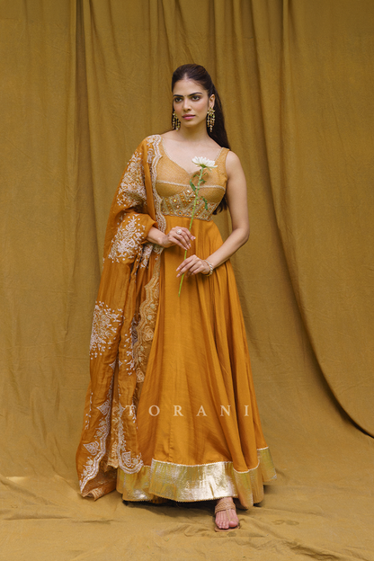Malavika Mohanan in our Mehre Chandrani Anarkali Set