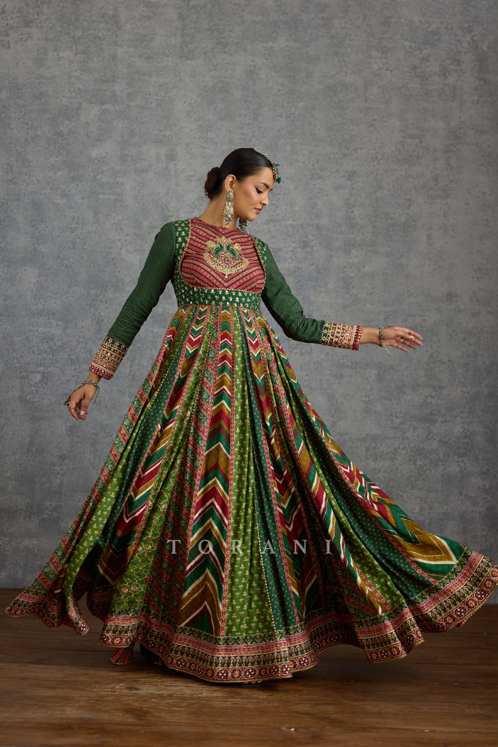 Harit Shabnoor Anarkali Set