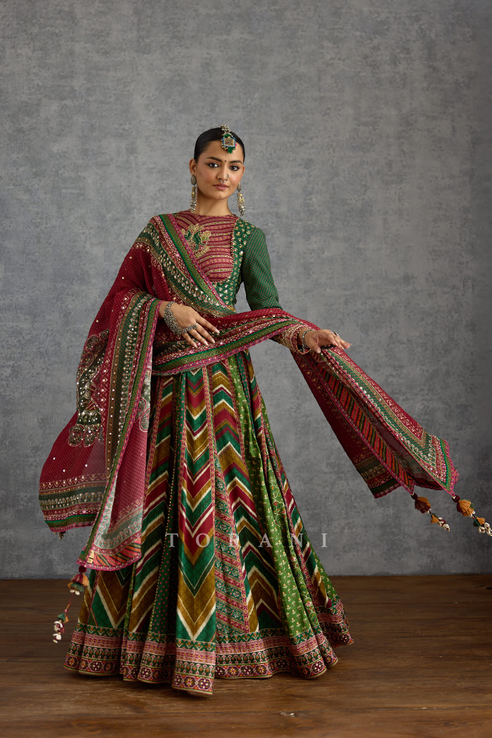 Harit Shabnoor Anarkali Set