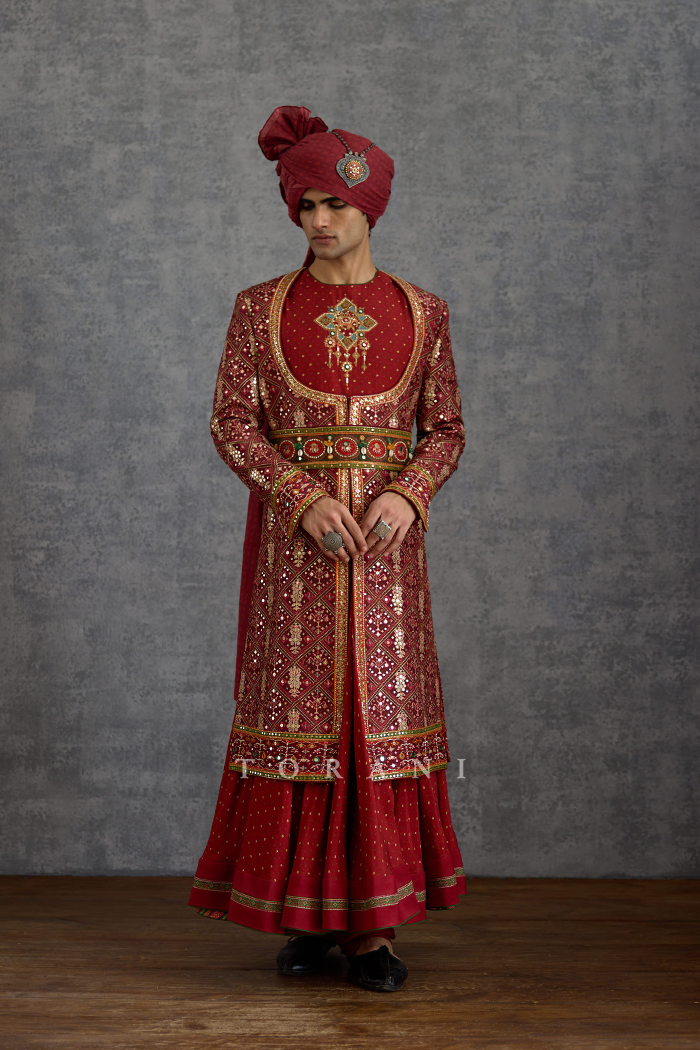 Surkhi Mastan Sherwani Set