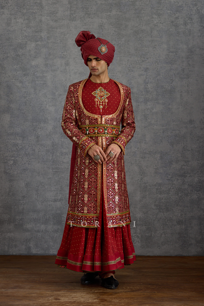 Surkhi Mastan Sherwani Set