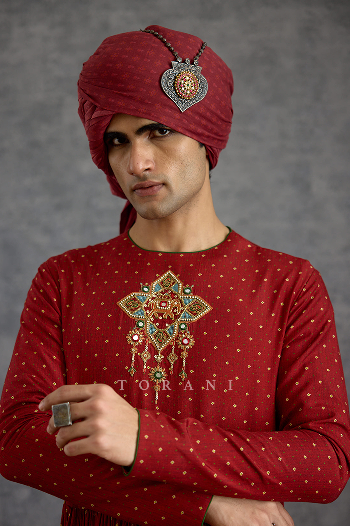 Surkhi Mastan Sherwani Set