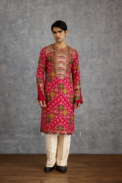 Chitrit Patola Kurta Set