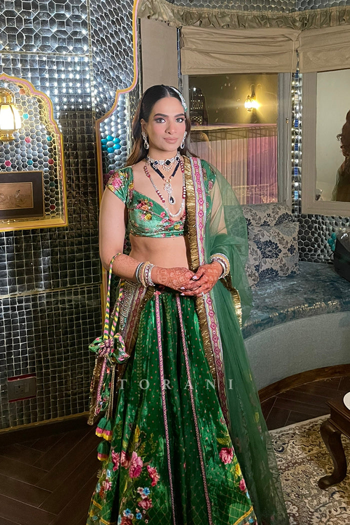 Anshita Verma in our Panna Qurbat Lehenga Set