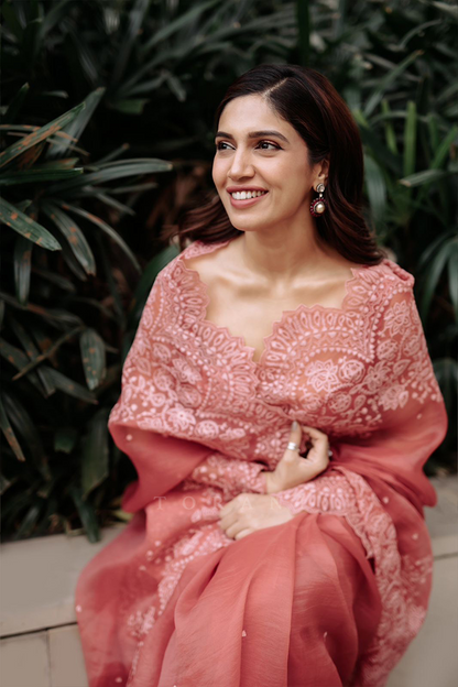 Bhumi Pednekar In Our Gulbaag Farrin Saree