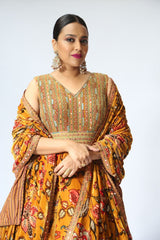 Celebrity Swara Bhaskar in Torani's silk velvet Anarkali Set