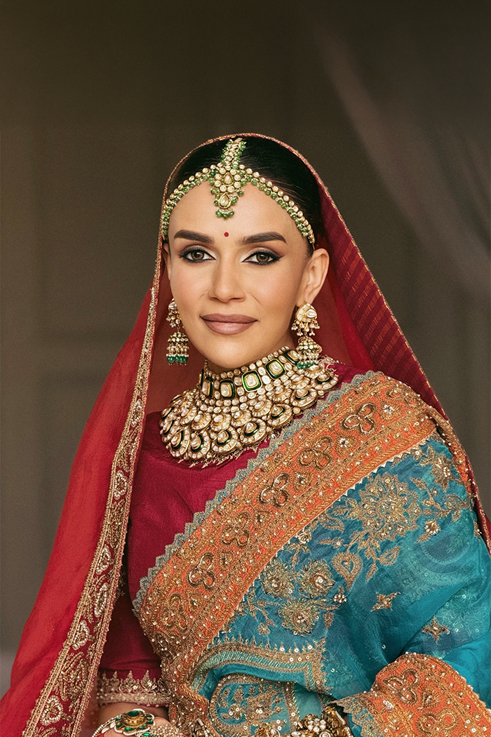 Komal Pandey in our Saroja Shreeja Malka Lehenga Set