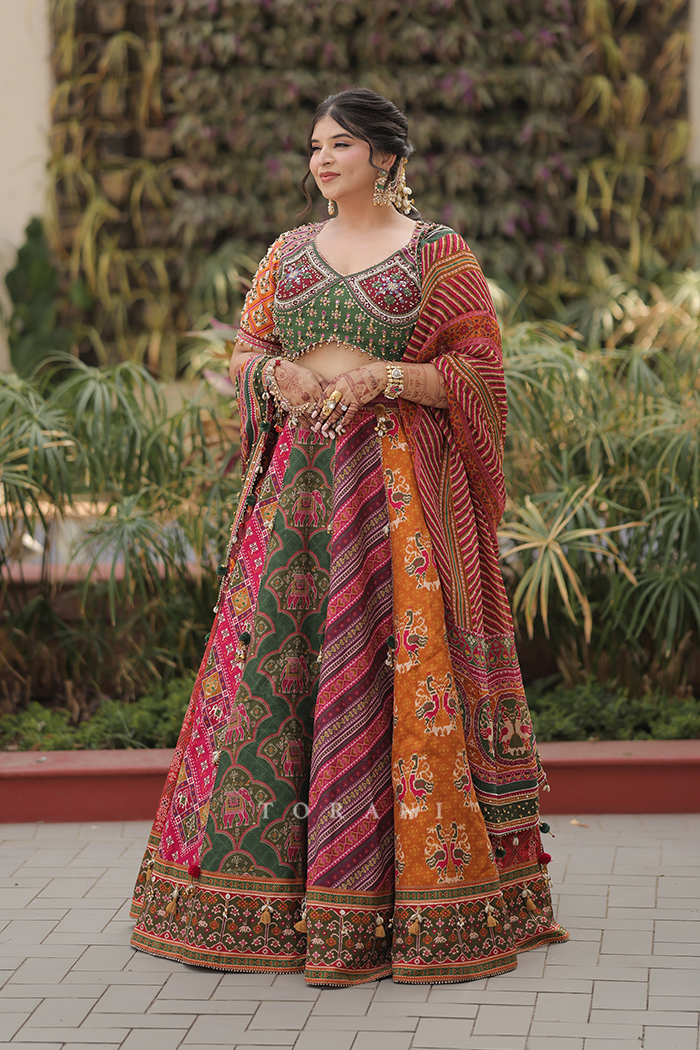 Simmi Pinjani in our Rangili Meenakshi Dhruvi Lehenga Set