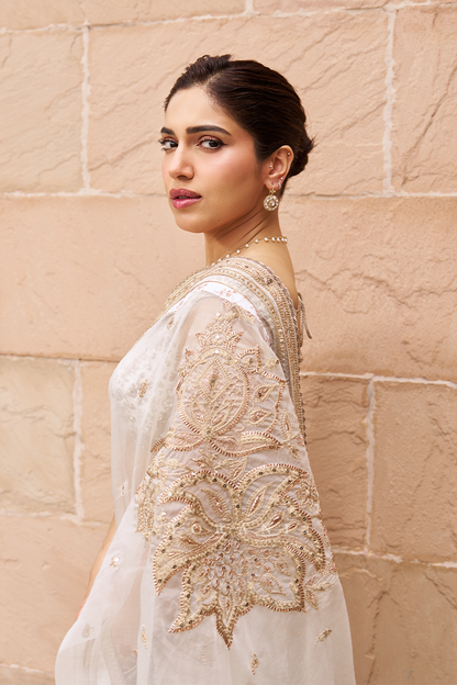 Bhumi Pednekar in our Maahe Taashi Nyra Saree Set