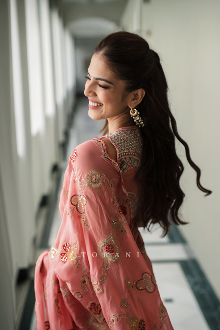 Malavika Mohanan in our Dil Ruba Safiyya Saree Set