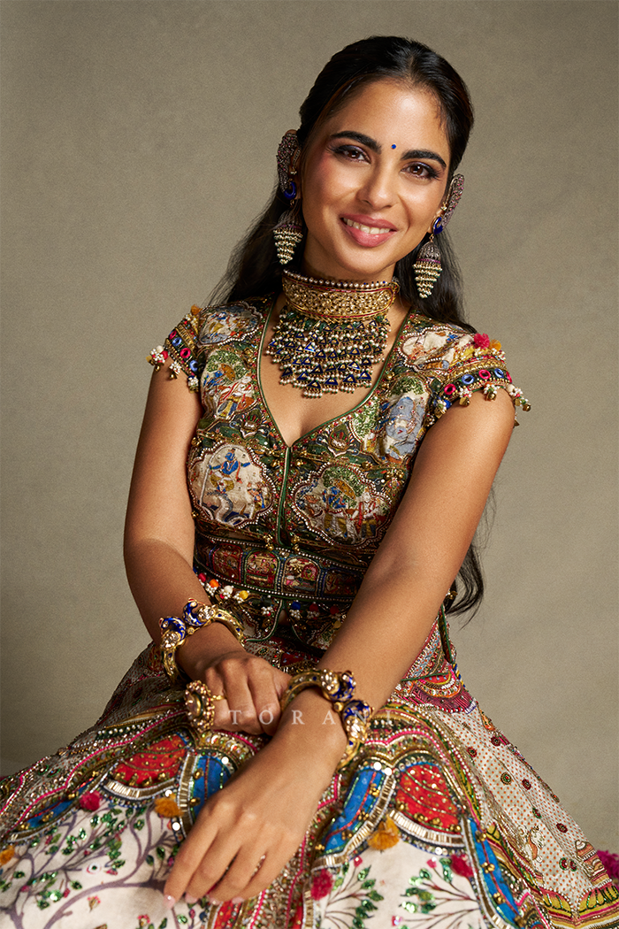 Isha Ambani in our Raas Kalamkari Anargha Lehenga Set