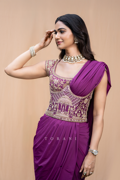 Sneha Reddy in our Banafsha Pranitha Saree Set