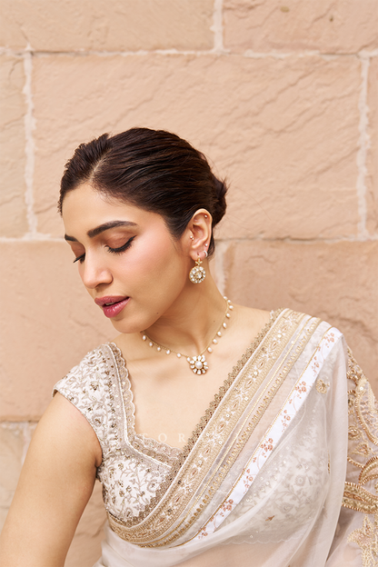 Bhumi Pednekar in our Maahe Taashi Nyra Saree Set