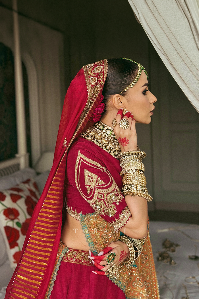 Komal Pandey in our Saroja Shreeja Malka Lehenga Set
