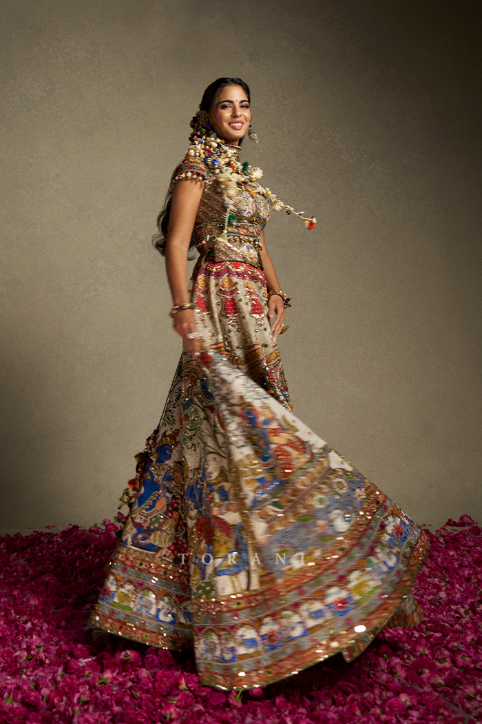 Isha Ambani in our Raas Kalamkari Anargha Lehenga Set