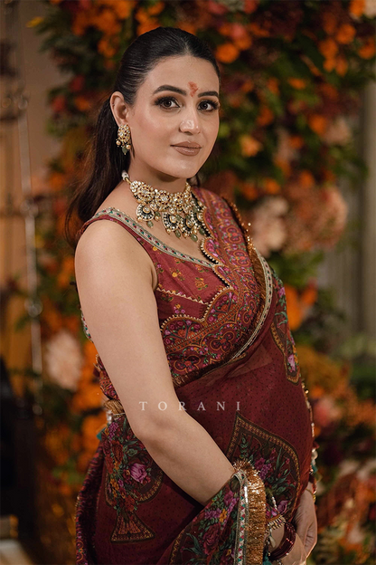 Rubal Wadhwa in our Dil Surkh Fareena Saree Set