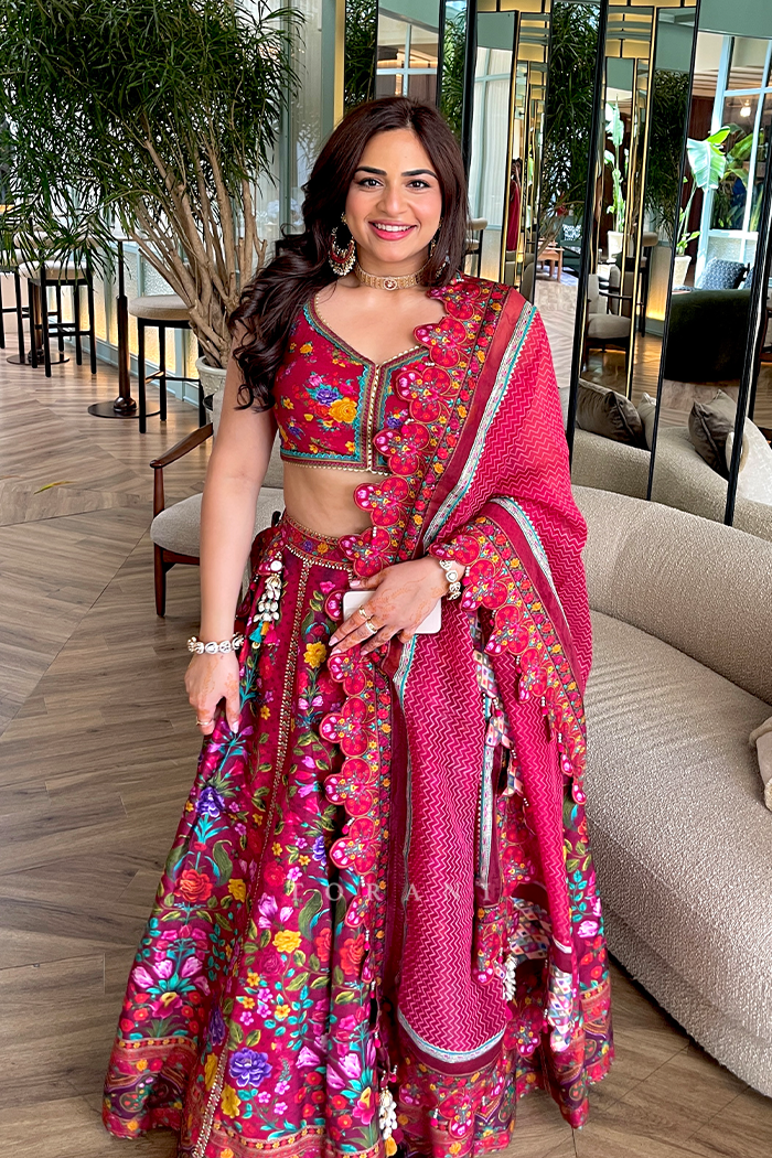 Anahita Ghai in our Dil Surkh Eedha Lehenga Set
