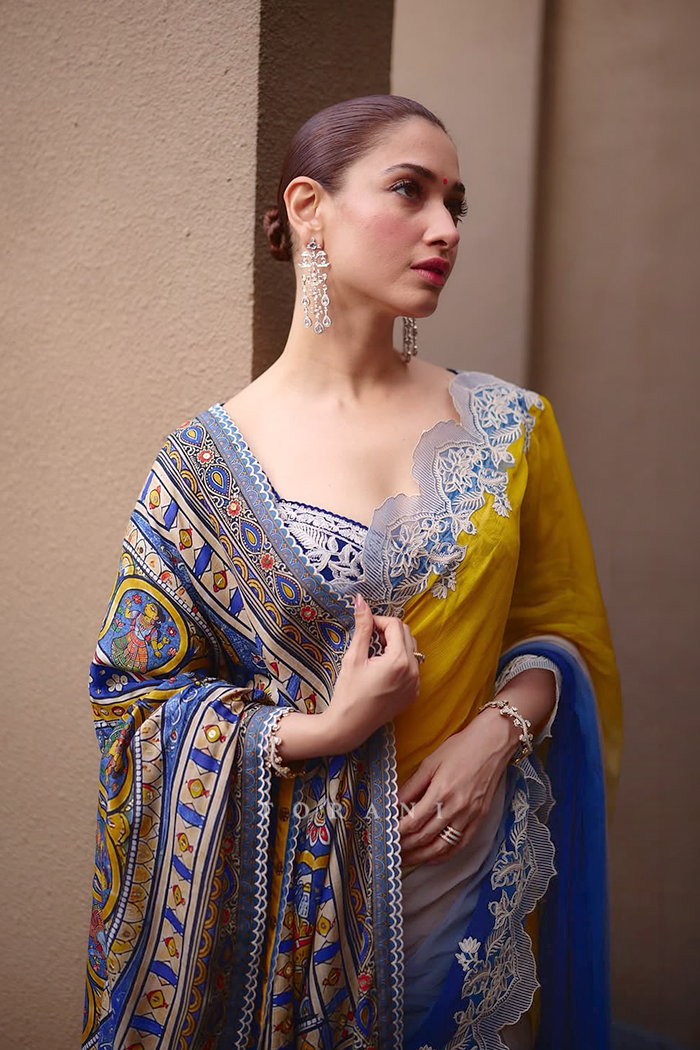 Tamannaah Bhatia in our Gaach Mithila Saree Set