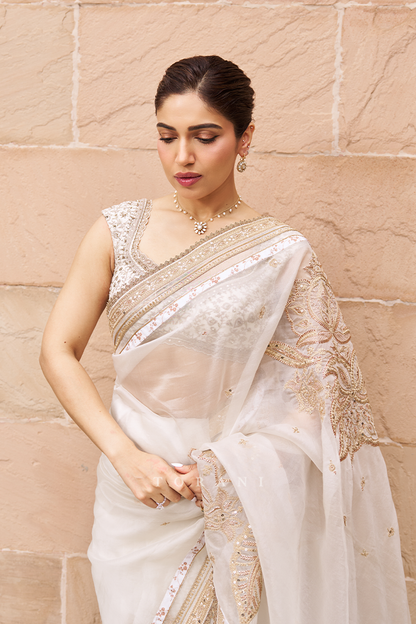 Bhumi Pednekar in our Maahe Taashi Nyra Saree Set