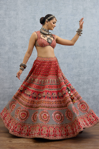 Raktika Mashaal Mirali Lehenga Set
