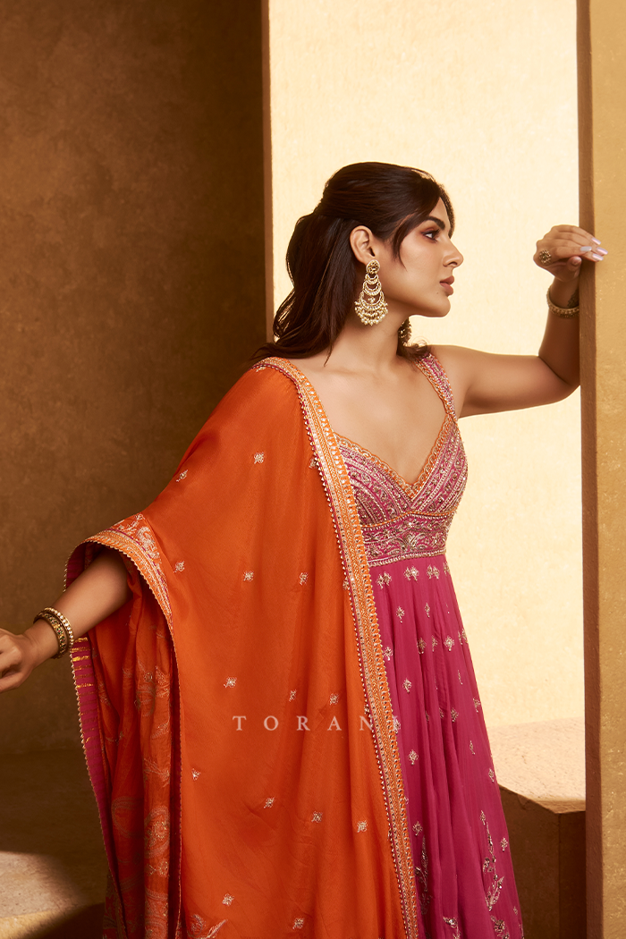 Samyuktha in our Padma Zohra Anarkali Set