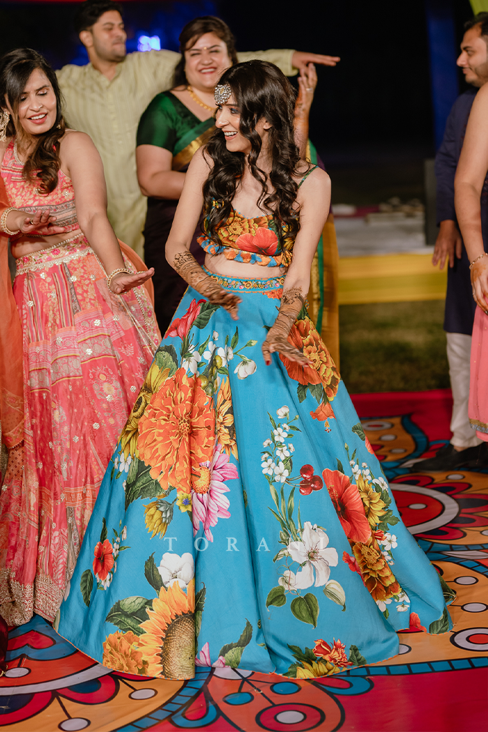 Shambhavi Dutta in our Custom Firoza Abani Lehenga Set