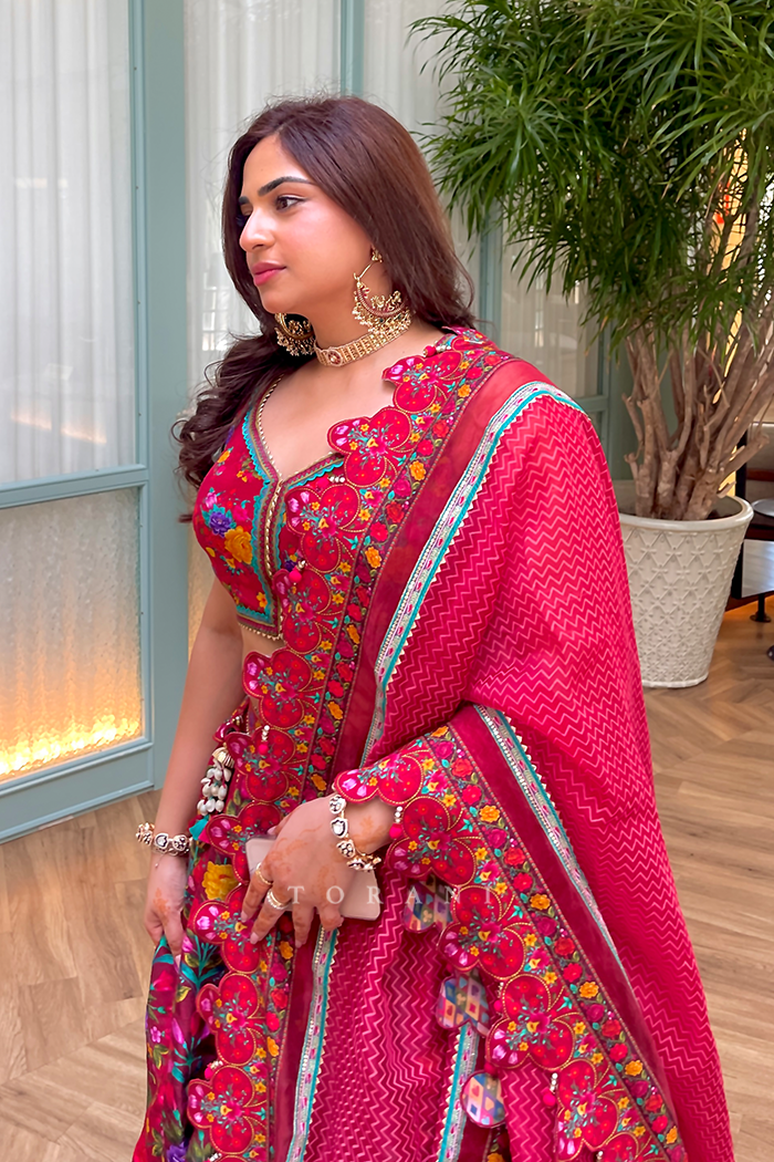 Anahita Ghai in our Dil Surkh Eedha Lehenga Set