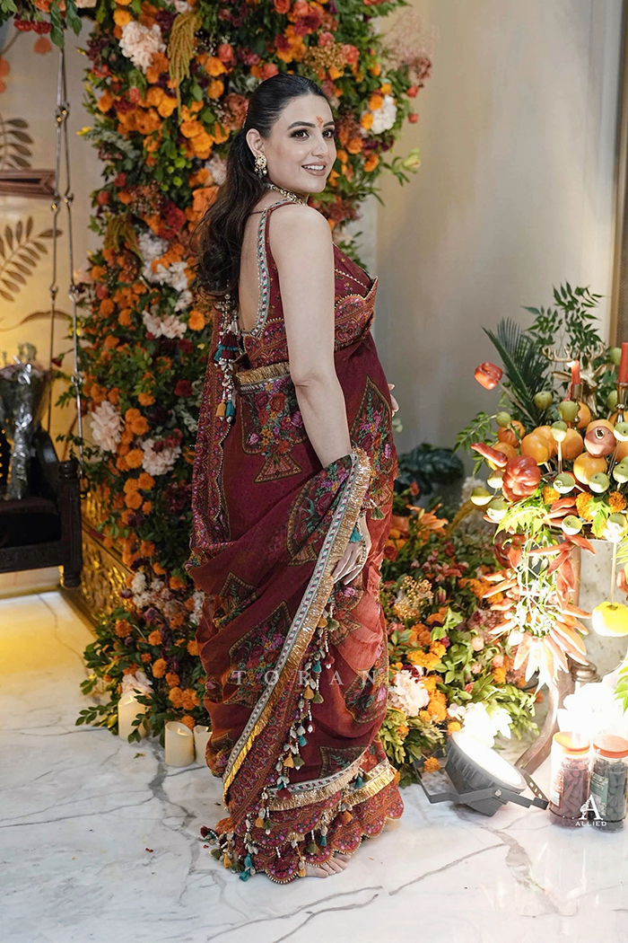 Rubal Wadhwa in our Dil Surkh Fareena Saree Set