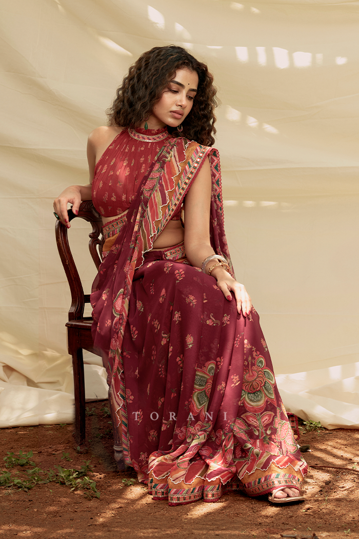 Anupama Parameswaran in our Laalima Pravya Saree Set
