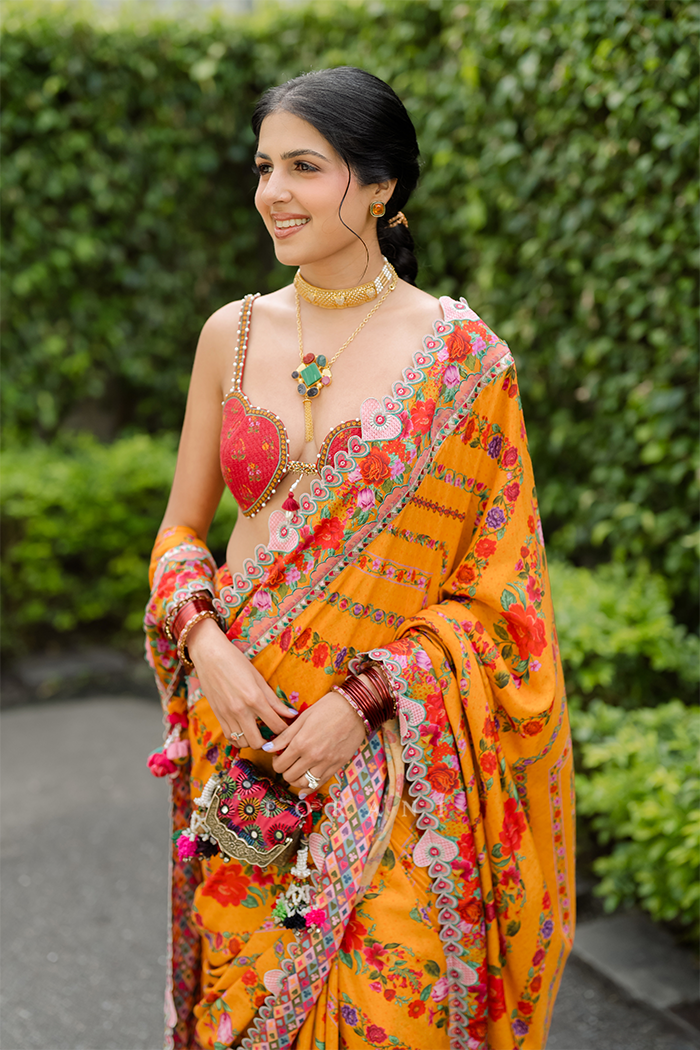 Shaneez in our Dil Seher Shrim Masha Saree Set