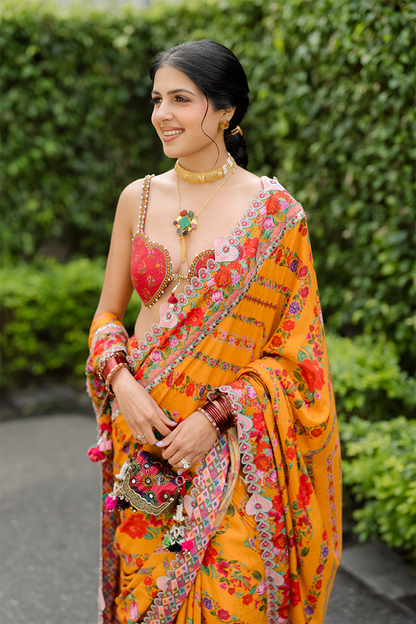 Shaneez in our Dil Seher Shrim Masha Saree Set