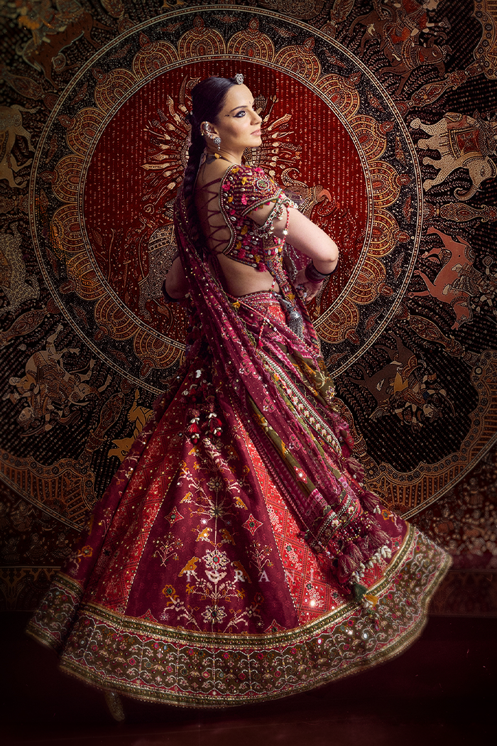 Kangana Ranaut in our Surkh Raktika Manchitra Lehenga Set