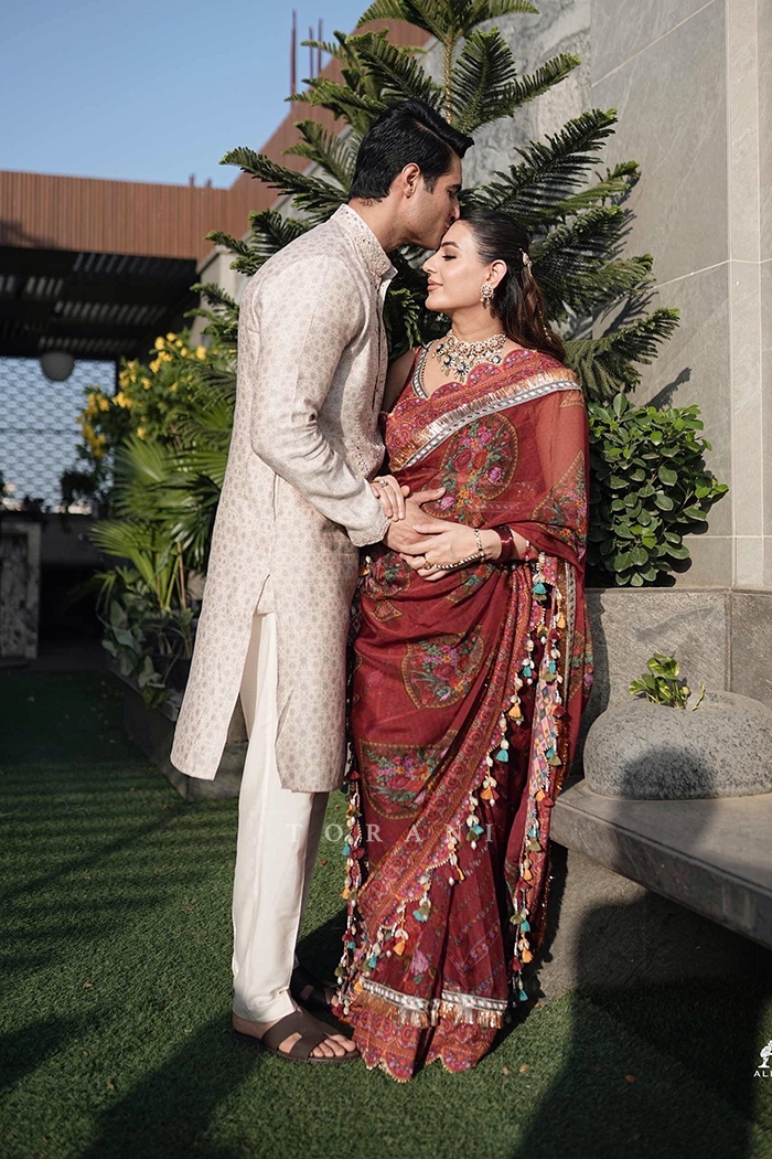 Rubal Wadhwa in our Dil Surkh Fareena Saree Set