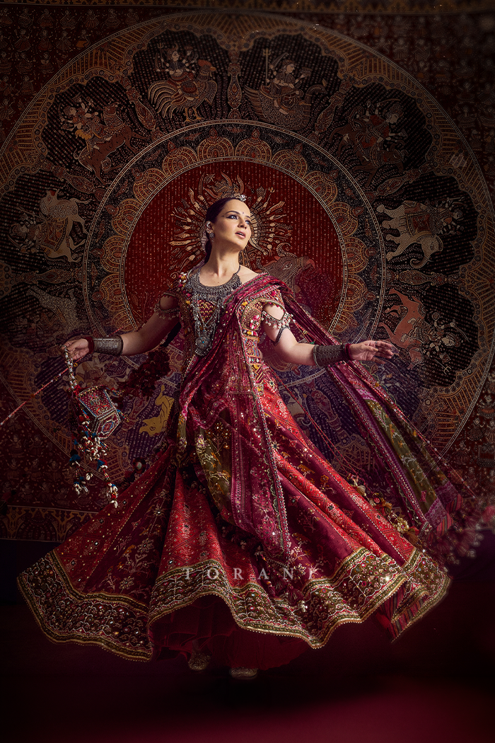 Kangana Ranaut in our Surkh Raktika Manchitra Lehenga Set