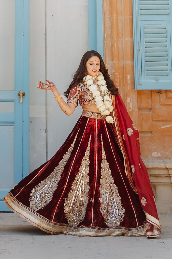 Lavina in our Sindoori Dhwani Lehenga Set