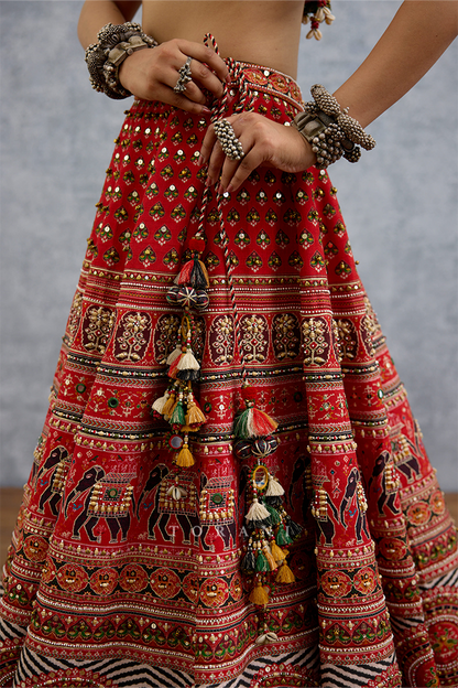 Raktika Mashaal Mirali Lehenga Set