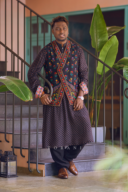 Atlee and Priya in our Laalima Raasya Abhisarika Lehenga Set and Dil Shaad Faris Bandi Set