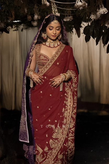Mahima gohil in our Shamse Rangalekha Saree Set