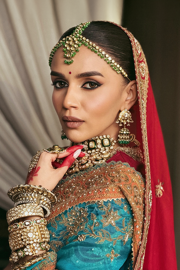 Komal Pandey in our Saroja Shreeja Malka Lehenga Set